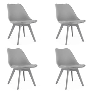 Sedia VALORA RIXK - Sedie da pranzo ergonomiche grigie x 4