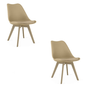 Sedia VALORA RIXK - Design ergonomico beige scuro x2