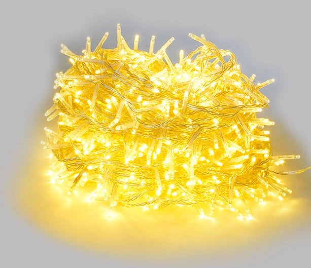 Luci di Natale Filo 900 LED 3m Luce Calda Cavo Trasparente