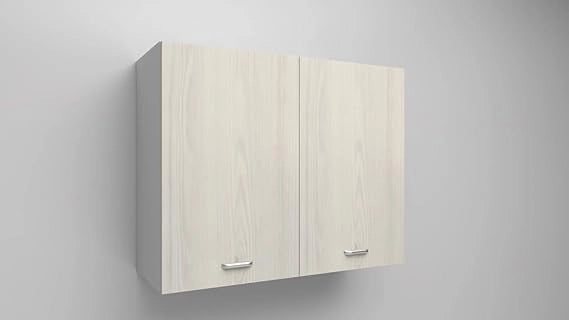 Mobile Pensile cassa bianca con 2 ante in colore Larice Bianco 72x80x33