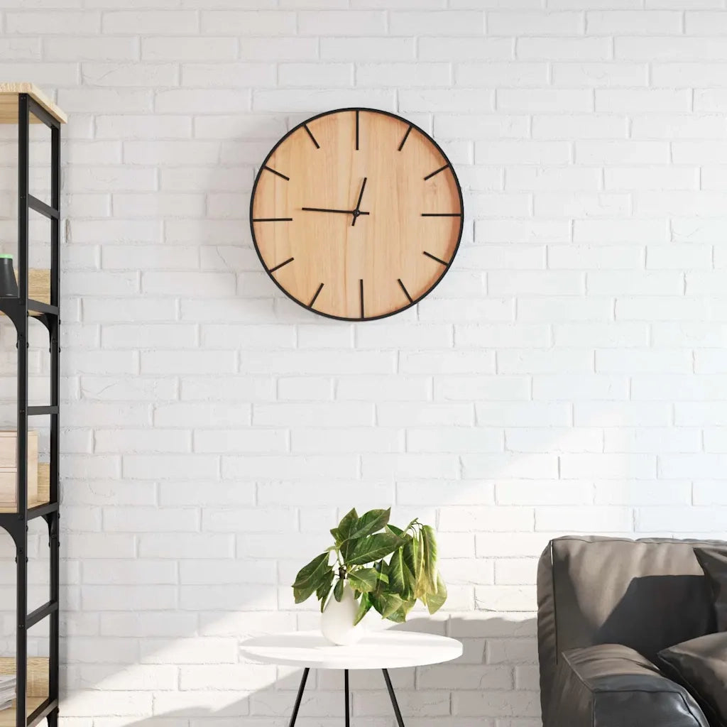 vidaXL Orologio a Parete Marrone Ø39 cm in Ferro e Legno Multistrato