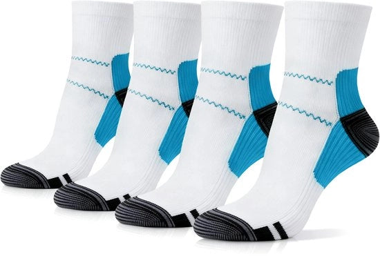 Supporto per l'arco del piede - 2 paia - Calzini di supporto basso con allungamento - Calzini per fascite plantare - Calzini respiranti per attività all'aperto - Unisex - Ideali per la fascite plantare, viaggi e sport - S/M