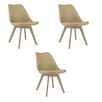 Sedia VALORA RIXK - Design ergonomico beige scuro x 3