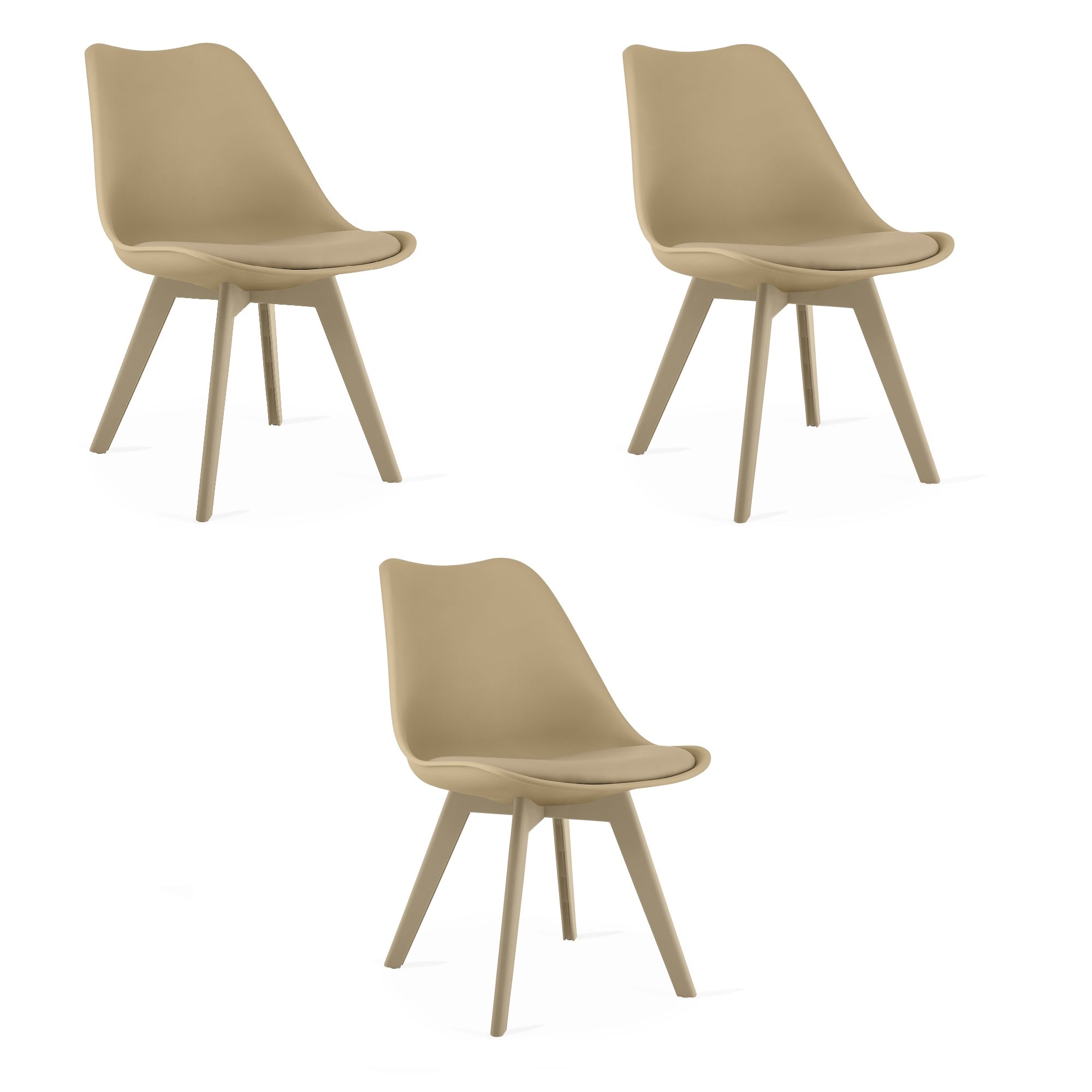 Sedia VALORA RIXK - Design ergonomico beige scuro x 3