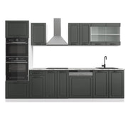 Vicco Cucina componibile Antracite casa di campagna/bianco 300 cm con armadio alto, senza piano di lavoro