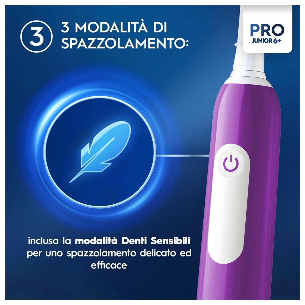 Oral-B Junior 8006540742891 spazzolino elettrico Bambino Spazzolino rotante Viola