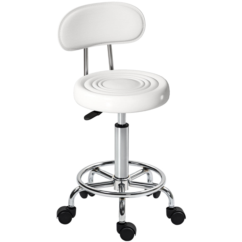 Sedia da ufficio girevole con schienale e ruote regolabile ¨C zephmum ¨C 32x40x70-86cm bianco