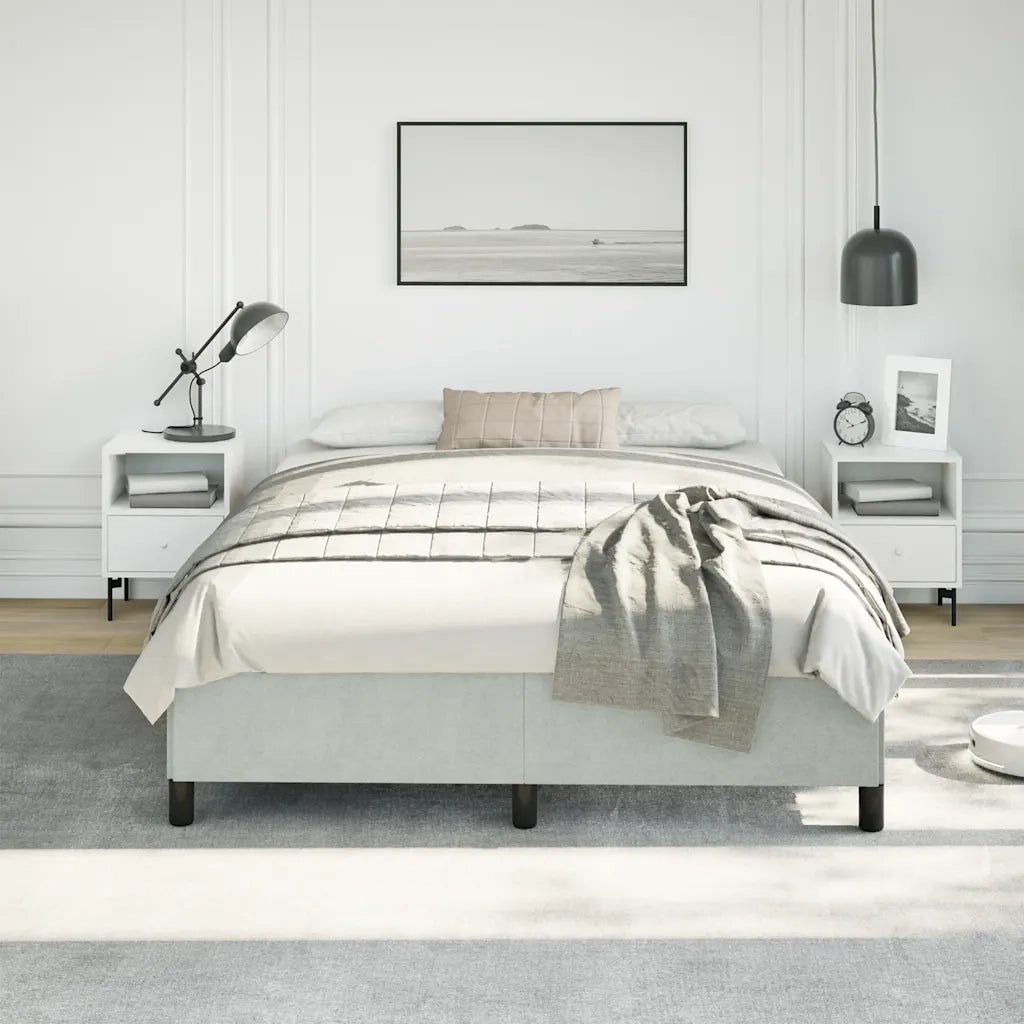 Struttura letto senza Materasso Grigio Chiaro 152x203 cm matrimoniale Velluto 347357