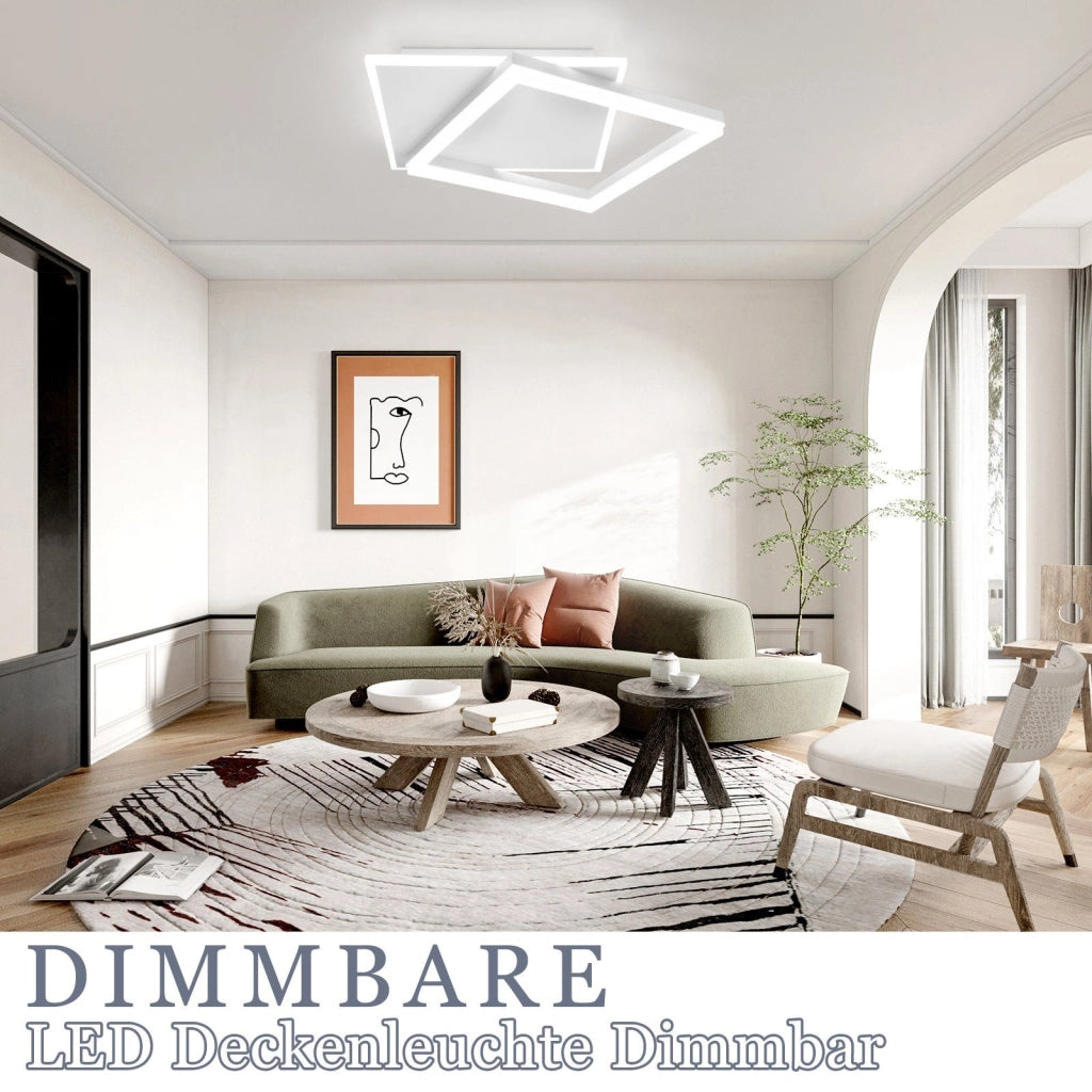 ZMH Lampada da soffitto plafoniera LED nera 42W per soggiorno camera letto