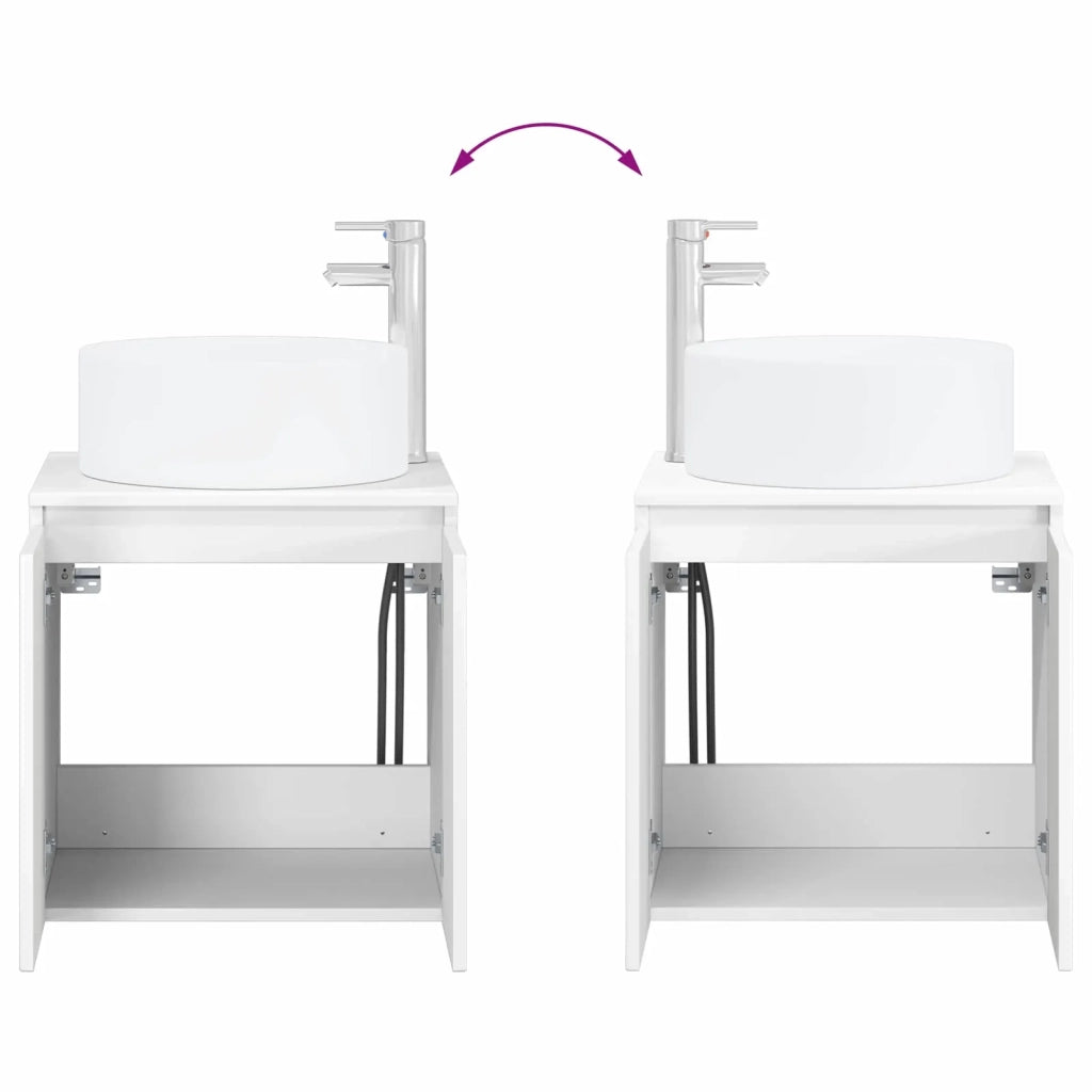 Mobile lavabo da parete Bianco Lucido 49,5 x 44,5 x 65,5 cm