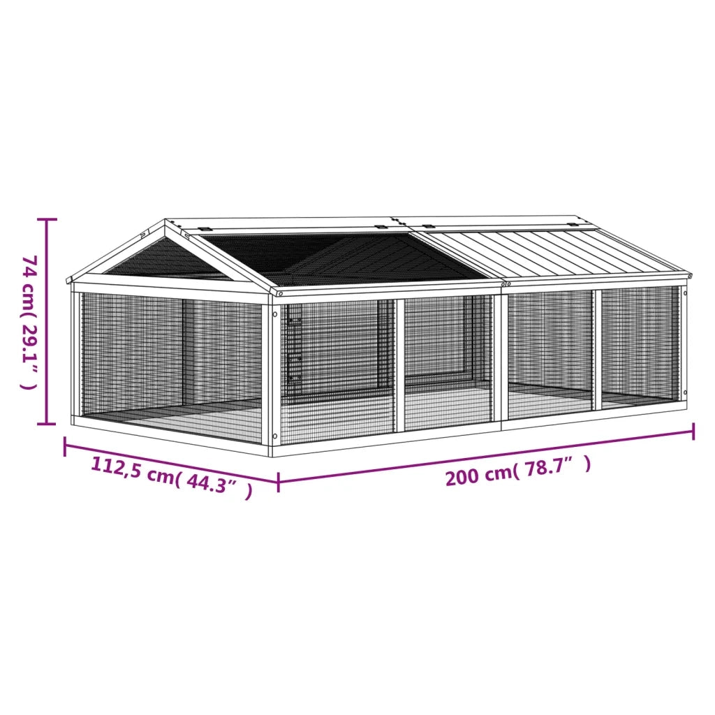 Box per Animali Marrone 200x112,5x74 cm Legno Massello di Pino CFW5053087