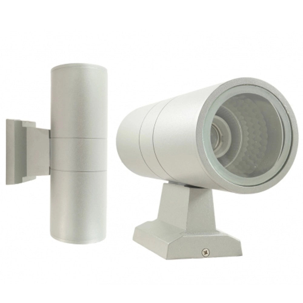 Trade Shop - Applique Faretto Plafoniera Doppio Faretto Fascio Tondo Grigio Tubo Alluminio -