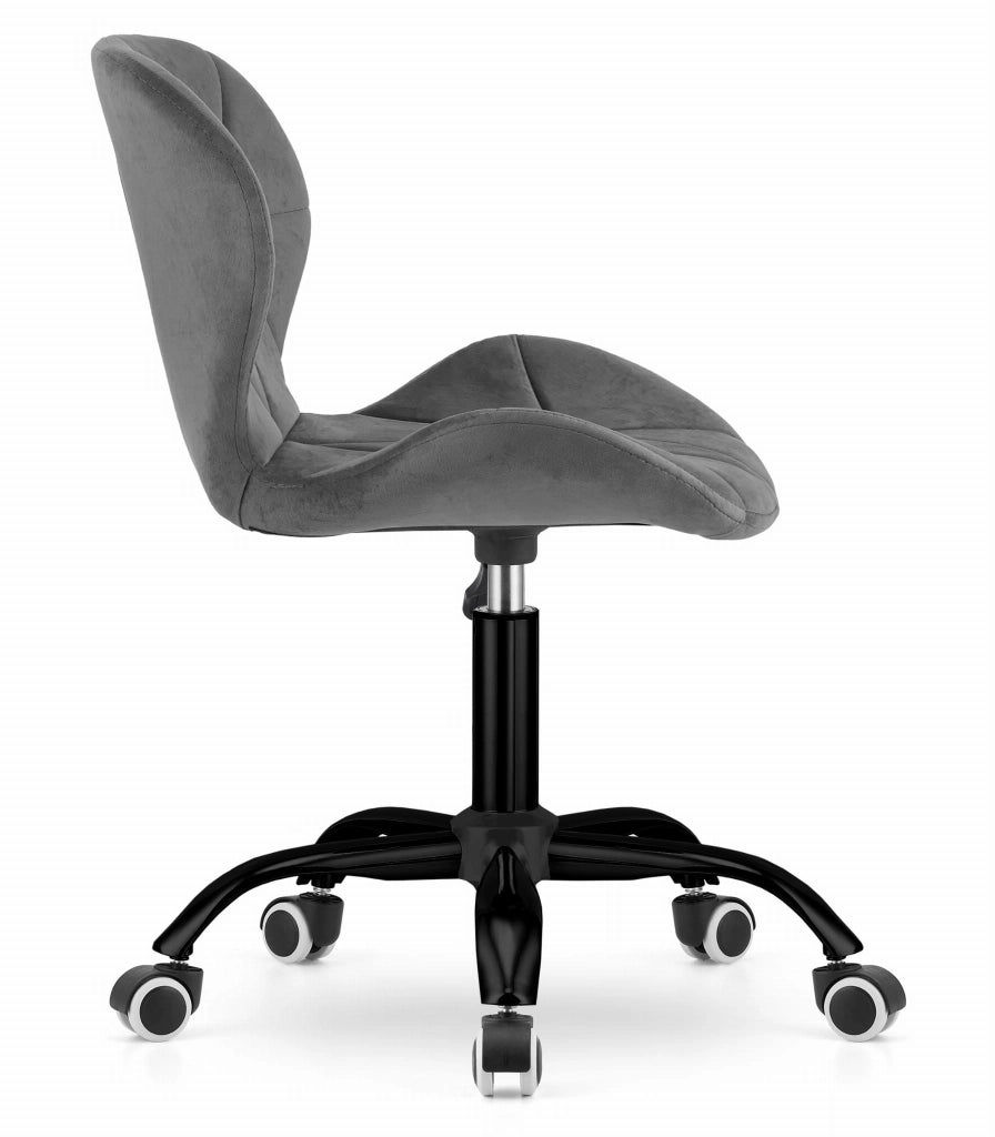 Sedia girevole Valora NOTO in velluto grigio scuro ergonomica per ufficio