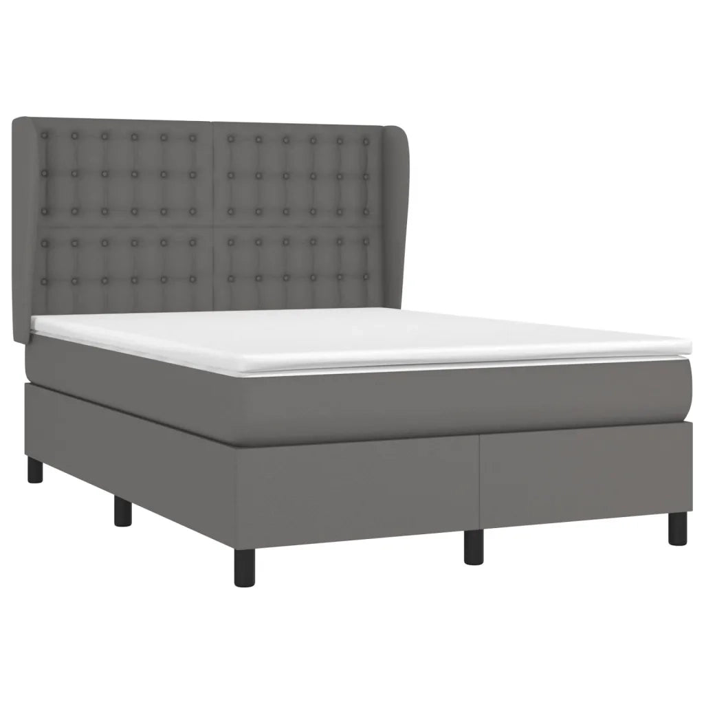 Giroletto a Molle con Materasso Grigio 140x190 cm in Similpelle 3129031