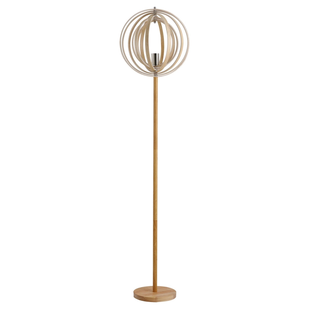 Lampada da Terra in Acciaio Colore Legno Ø38x160 cm