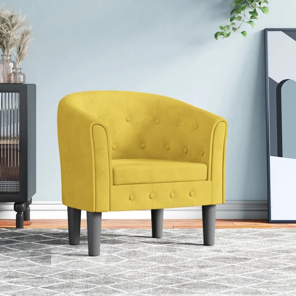 Divano Sedia-Poltrona Cabriolet Gialla in Velluto 865020