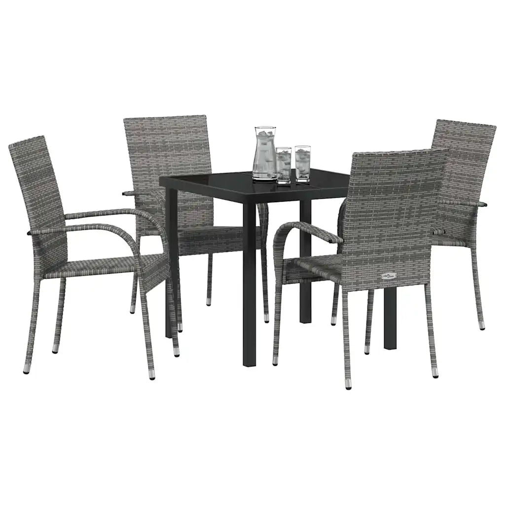 Set da Pranzo per Giardino 5 pcs Grigio 3379409