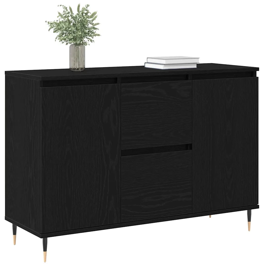 Credenza Rovere Nero 101,5 x 35 x 70 cm Legno multistrato 862147