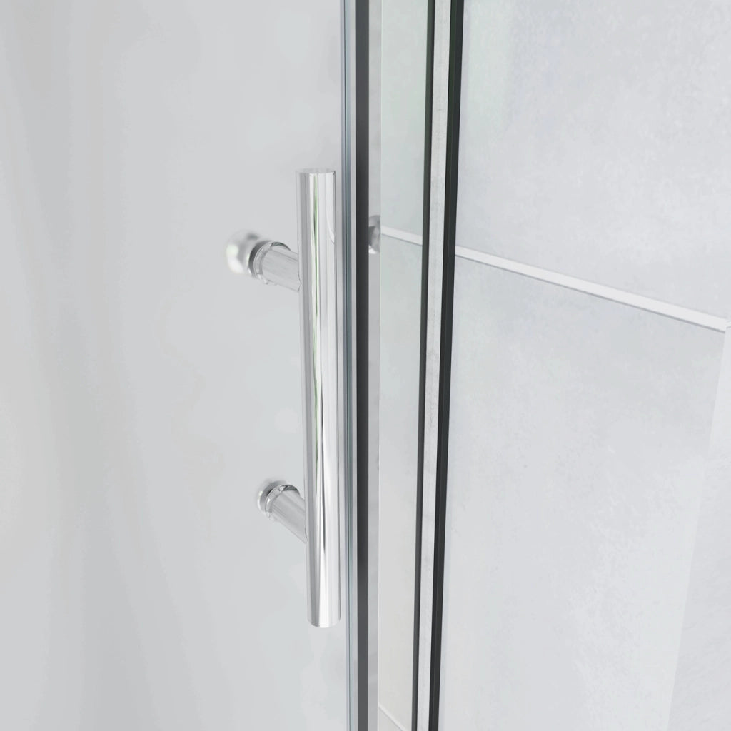130x185 cm Porta Doccia Per Nicchia Anta Scorrevole Ingresso Laterale In Vetro Temperato 5mm Satinato Opaco