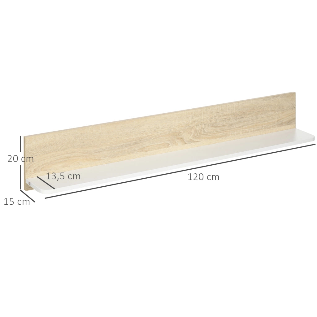 Scaffale a Parete in Legno ¨C zephmum ¨C Robe Bianco 120x15x20 cm