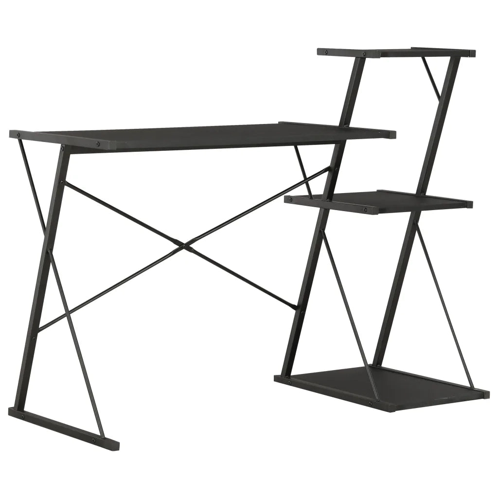 Scrivania con Mensole Nera 116x50x93 cm cod mxl 72750