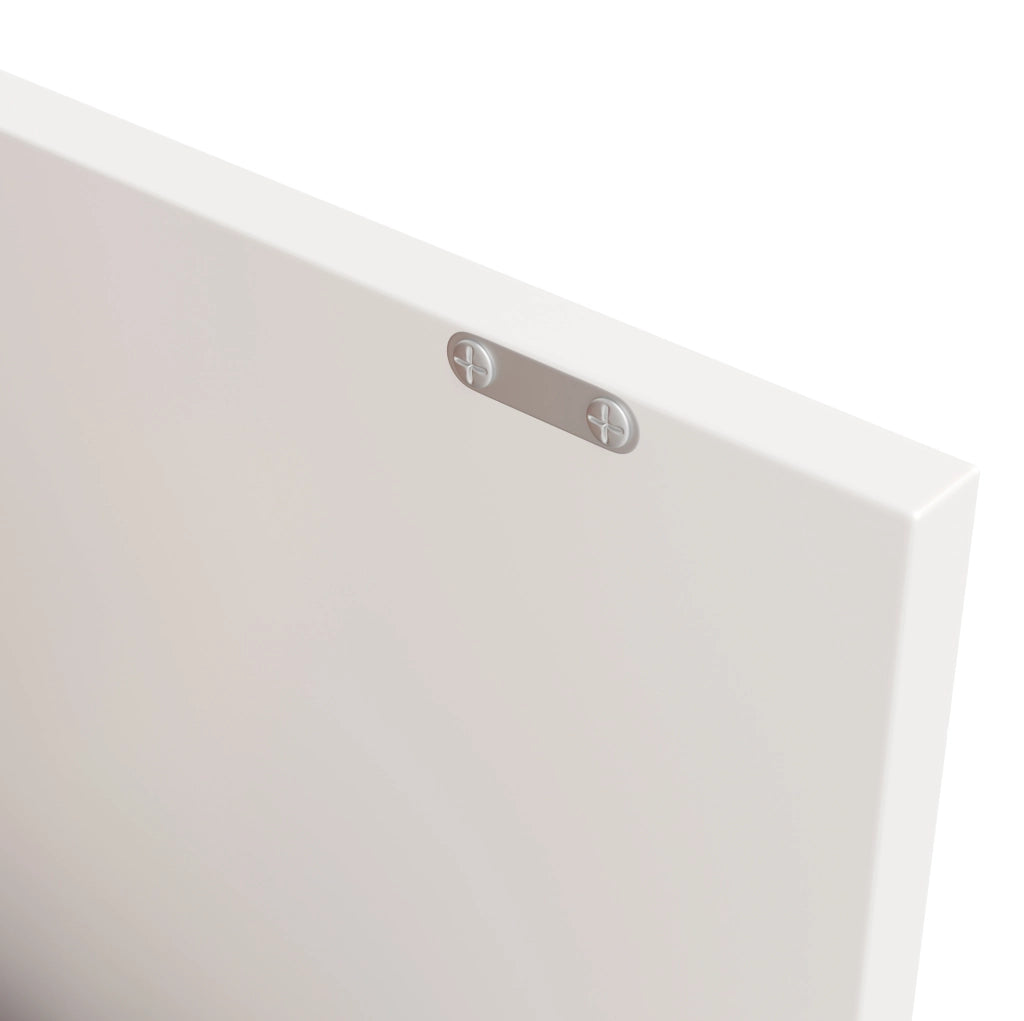 Mobile girevole in MDF bianco con ripiani laterali rotanti e cassetti