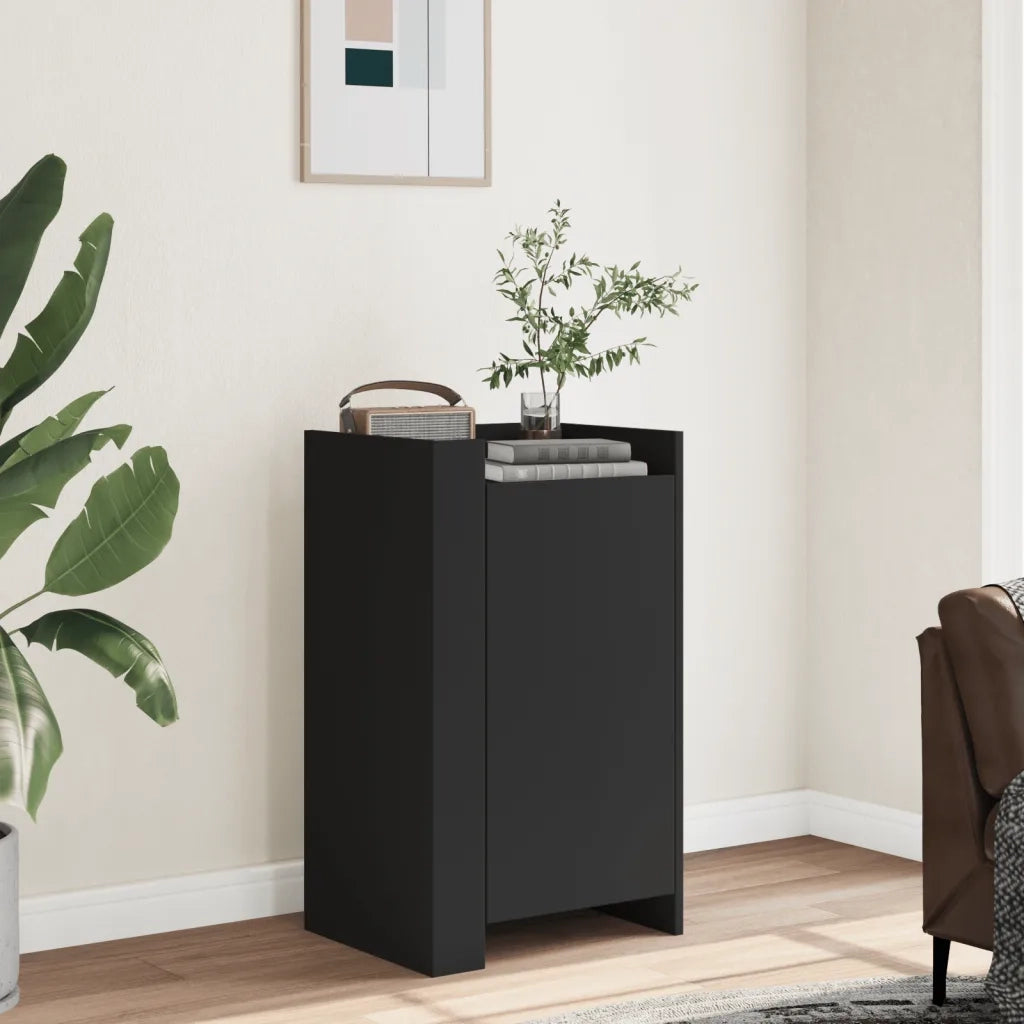 Credenza | Madia | Buffet da pranzo | Armadio da pranzo Nera 45x35x75 cm in Legno Multistrato