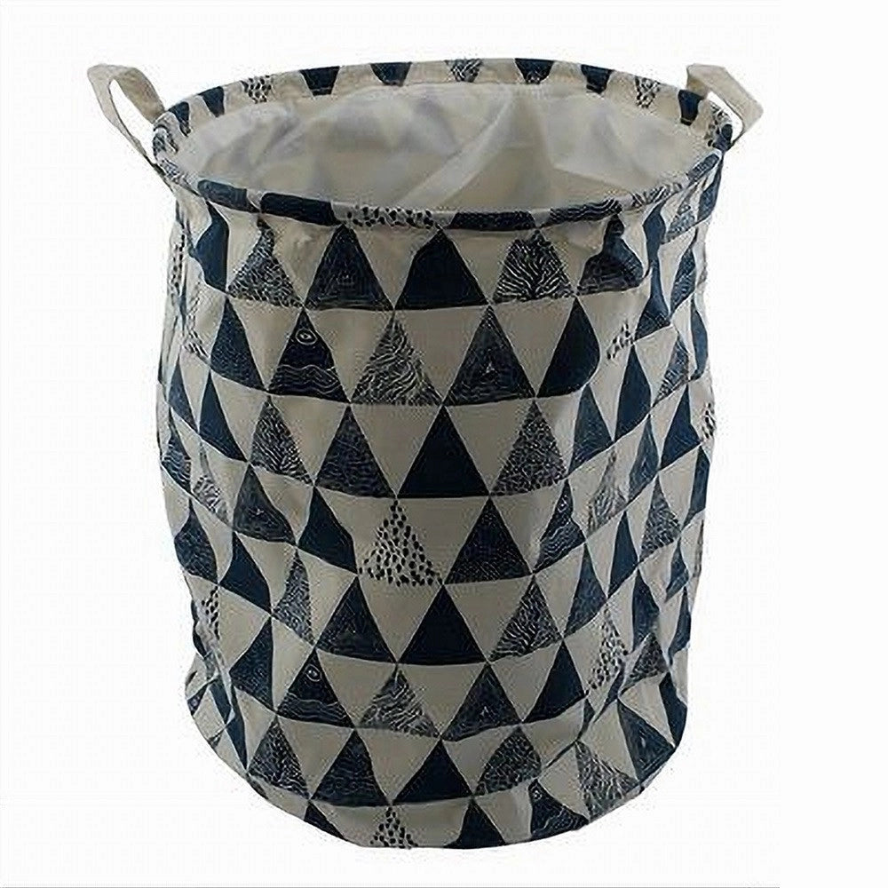 Trade Shop - Cesto Porta Biancheria Vestiti Sporchi Pieghevole Motivo Triangoli 35x45cm 10476 -