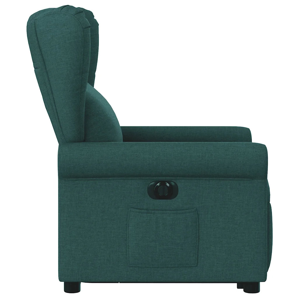 Poltrona Alzapersona Reclinabile Elettrica Verde Scuro Tessuto 3303400