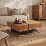 Tavolino da caff猫 quadrato con 4 cassetti e ripiano; 78 x 78 x 36 cm