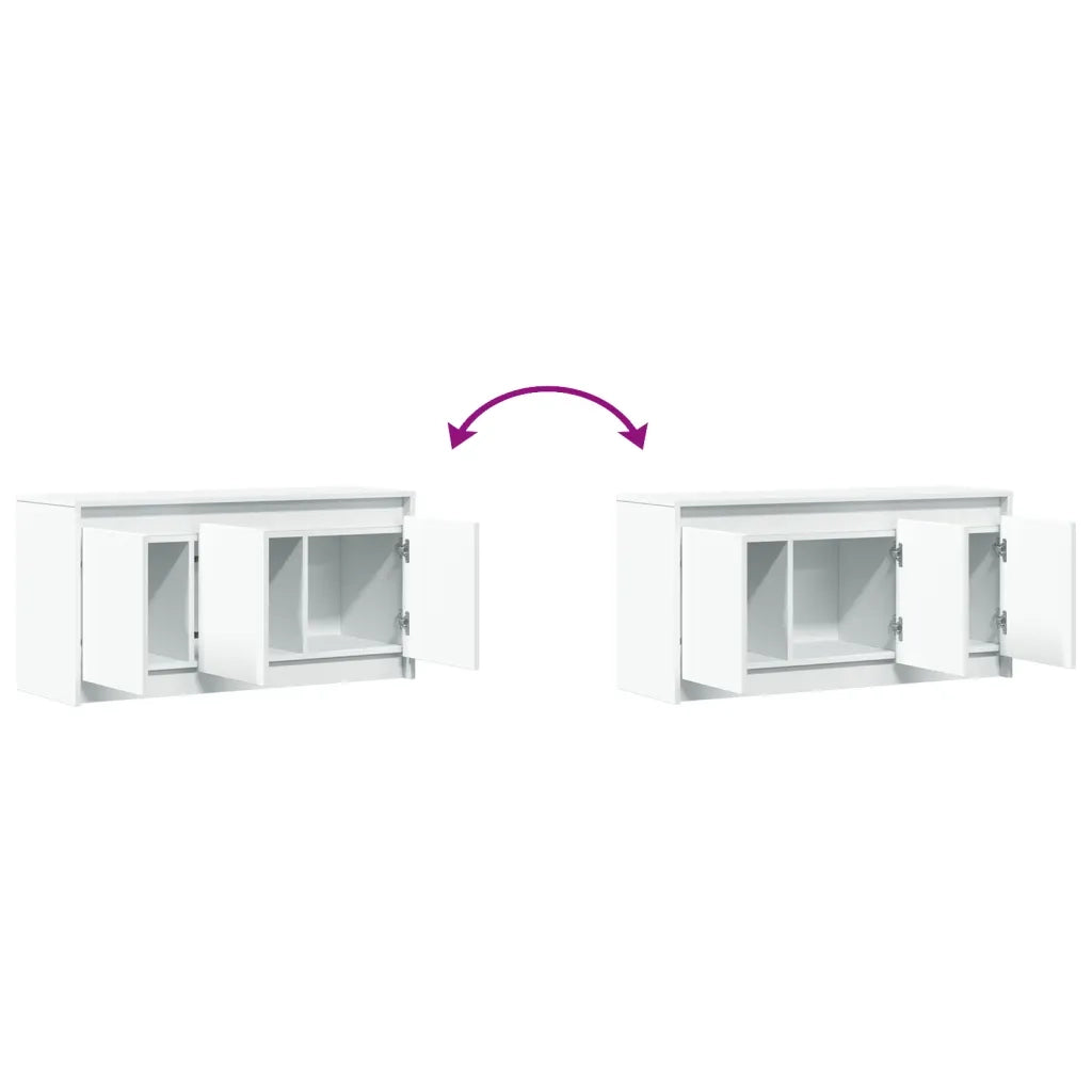 Mobile Porta TV con LED-Credenza per TV Bianco 100x34x50 cm in Truciolato