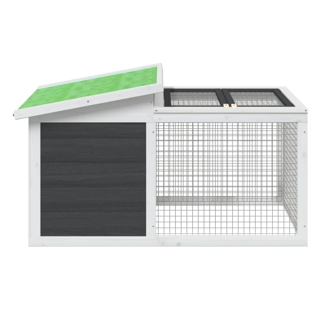 vidaXL Conigliera Grigia 100,5x54x55 cm in Legno Massello di Pino