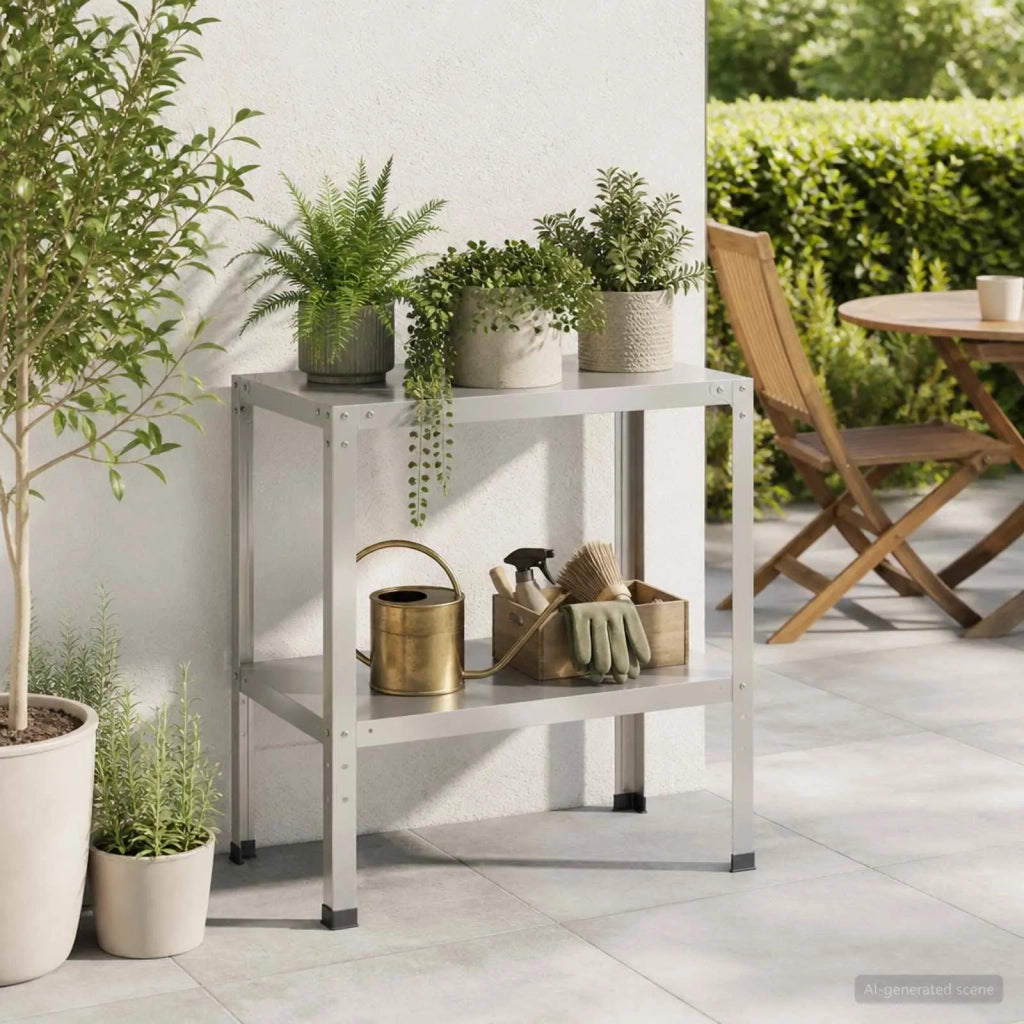 Tavolo da rinvaso 100 x 50 x 80 cm Acciaio Inox Argento 8014880