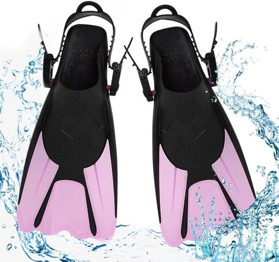Finte Pinne da Nuoto Adattabili Rosa per Bambini e Adulti - Taglia 39-43