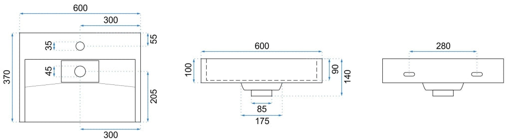 Lavabo In Conglomerato Goya 60cm