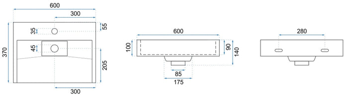 Lavabo In Conglomerato Goya 60cm