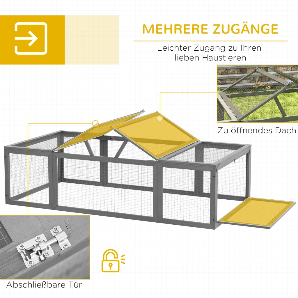 Recinto per Animali Domestici Pawhut ¨C zephmum ¨C Legno di Abete Grigio