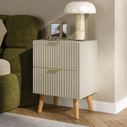 Comodino Nand con 2 Cassetti 55x40x30 cm color Sabbia [en.casa]