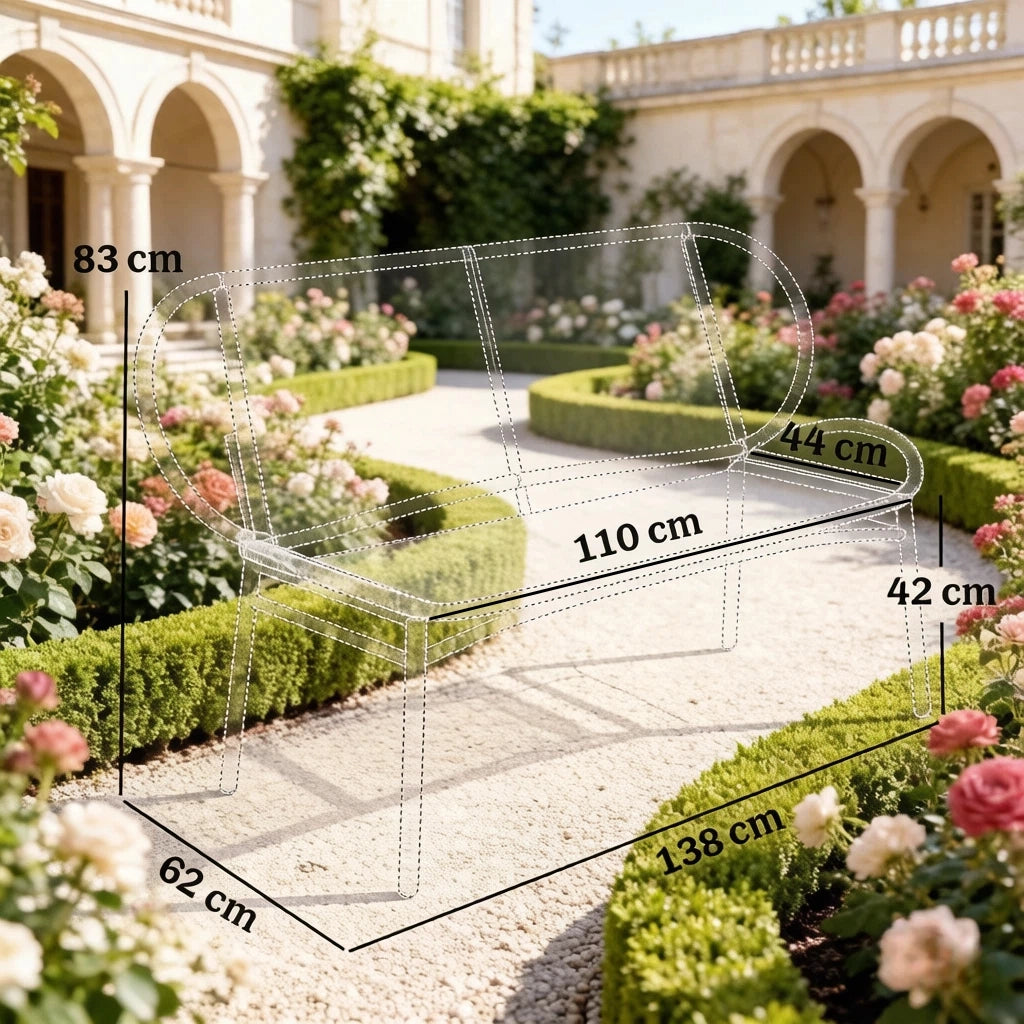 PANCA DA GIARDINO 138x62x83 cm in rattan PE e metallo nero/naturale