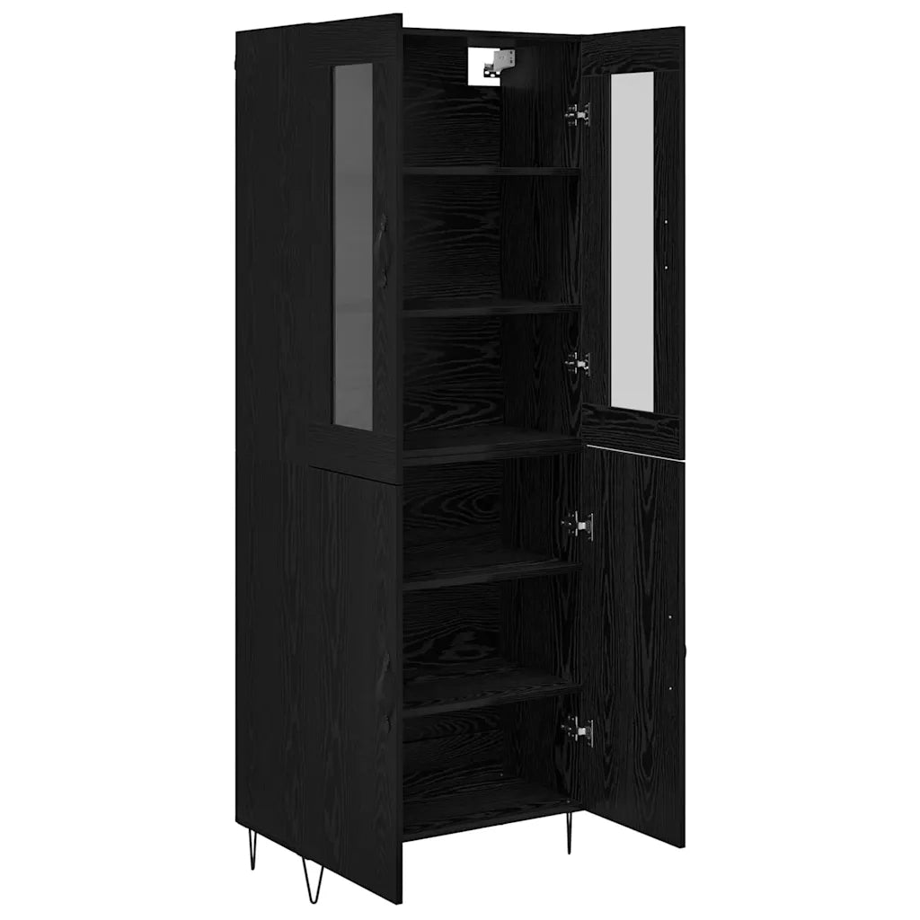 Credenza Rovere Bianco e Nero 69,5 x 34 x 180 cm