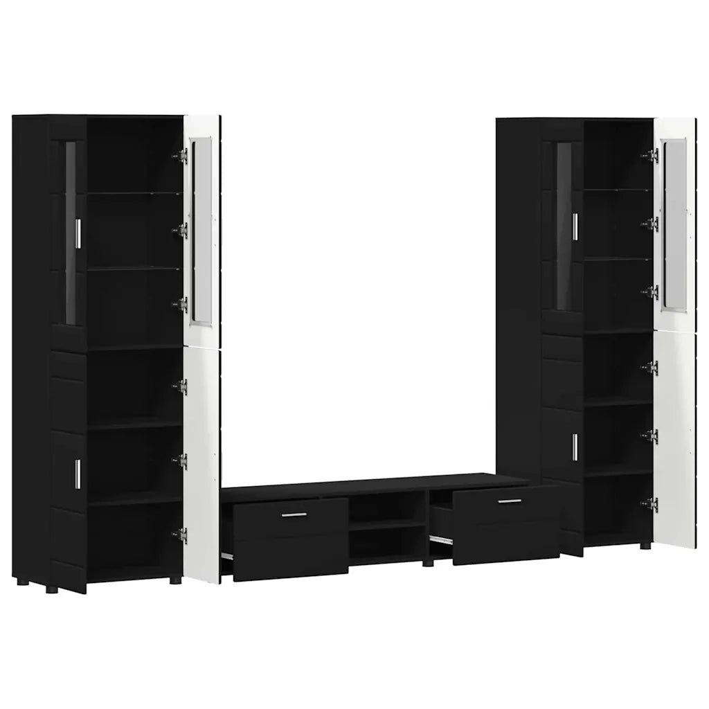Set mobile TV con cassetto FLORIN 3 pcs Nero Legno multistrato 3397995