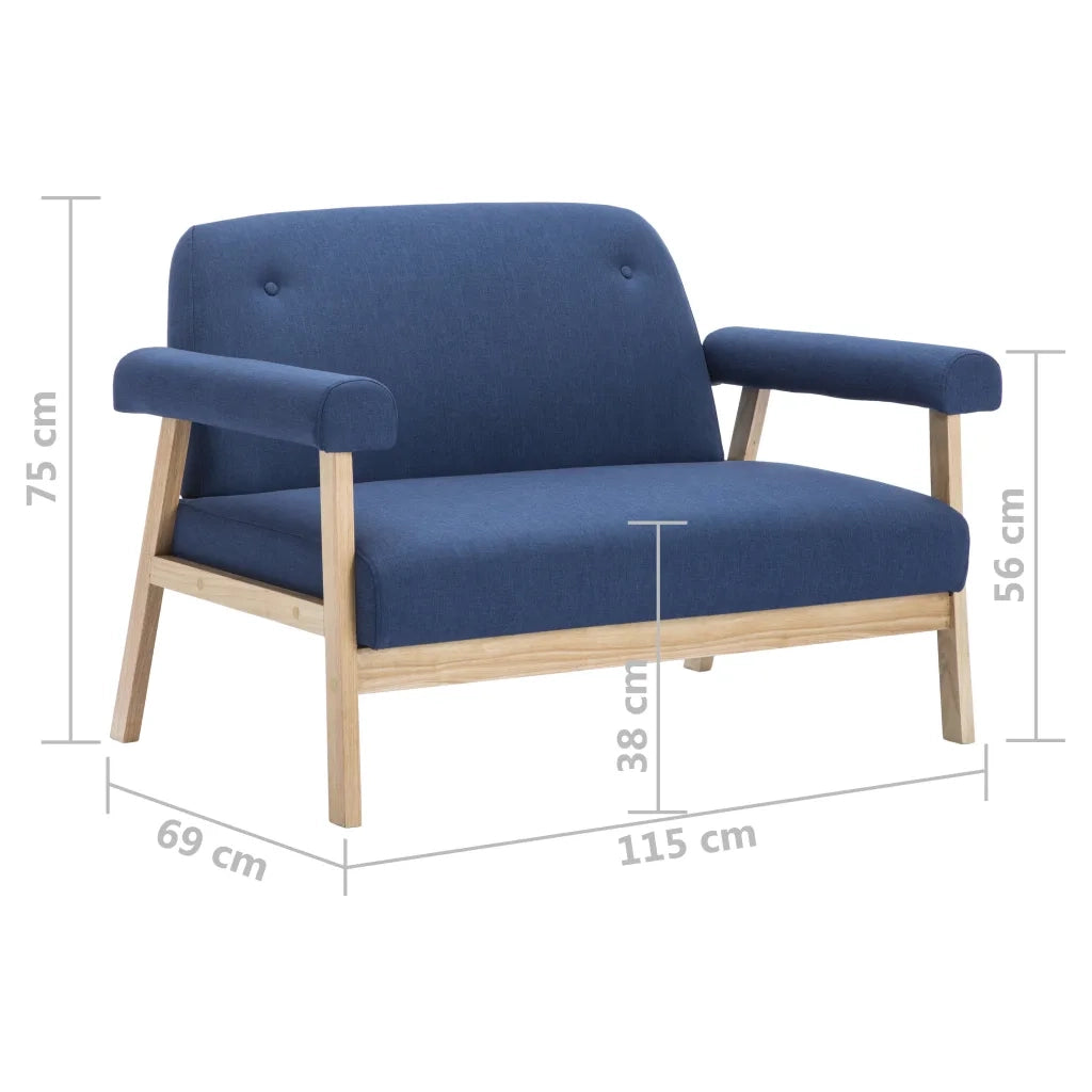 Divano a 2 Posti in Tessuto Blu cod mxl 16459