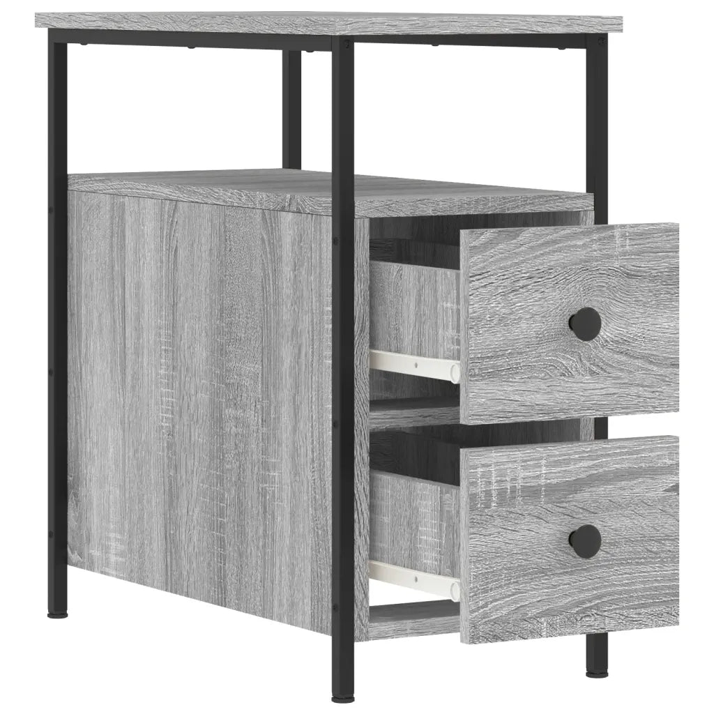 Comodini 2 pz-Set di 2 Tavolino da notte Grigio Sonoma 30x60x60 cm in Legno Multistrato 485257