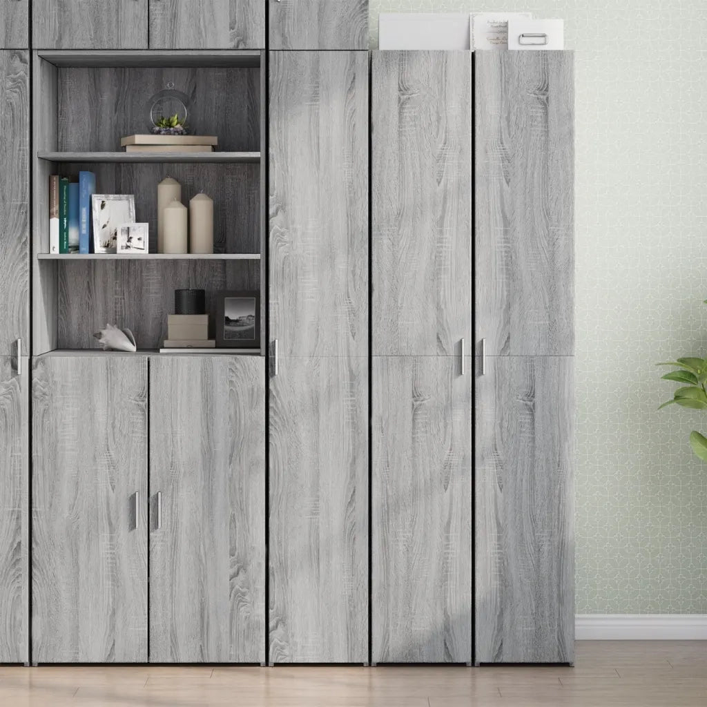 Credenza Grigio Sonoma 30x42,5x185 cm in Legno Ingegnerizzato