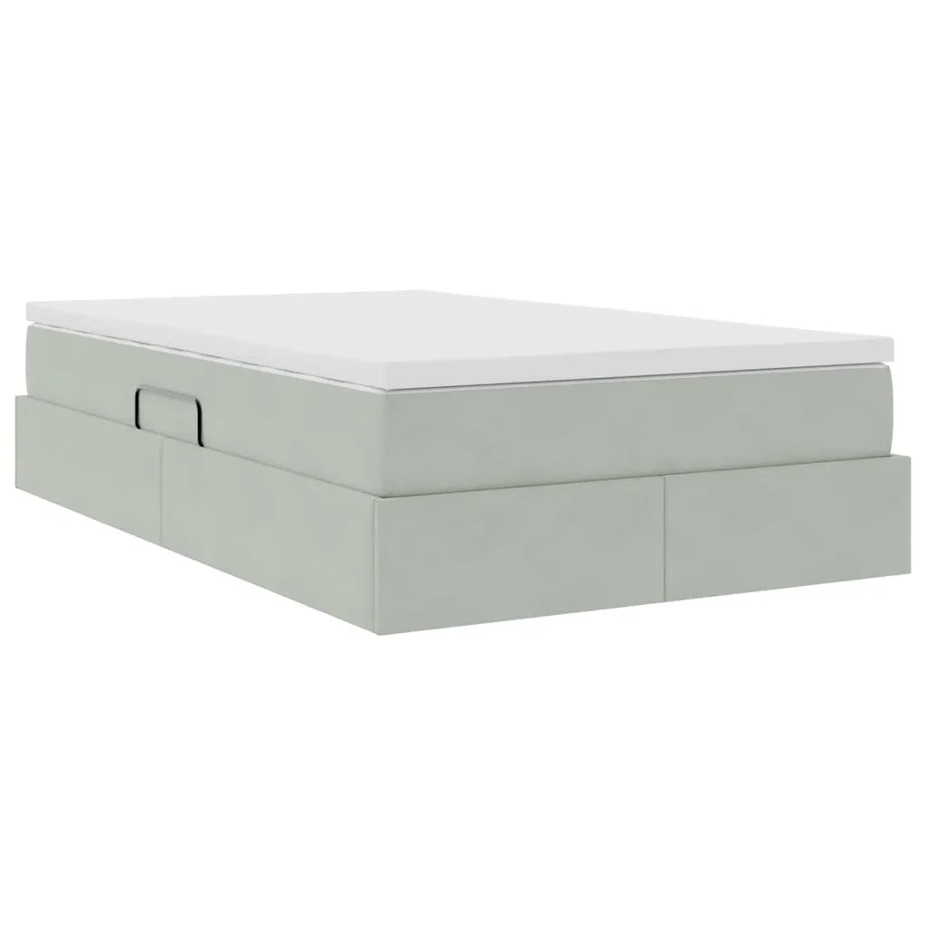 Letto con contenitore e materasso Grigio chiaro 120 x 200 cm 3370293