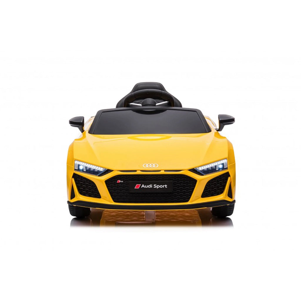 Macchina Elettrica per Bambini 12V Licenza Ufficiale Audi R8 New Spyder con Telecomando e Sedile in pelle Giallo