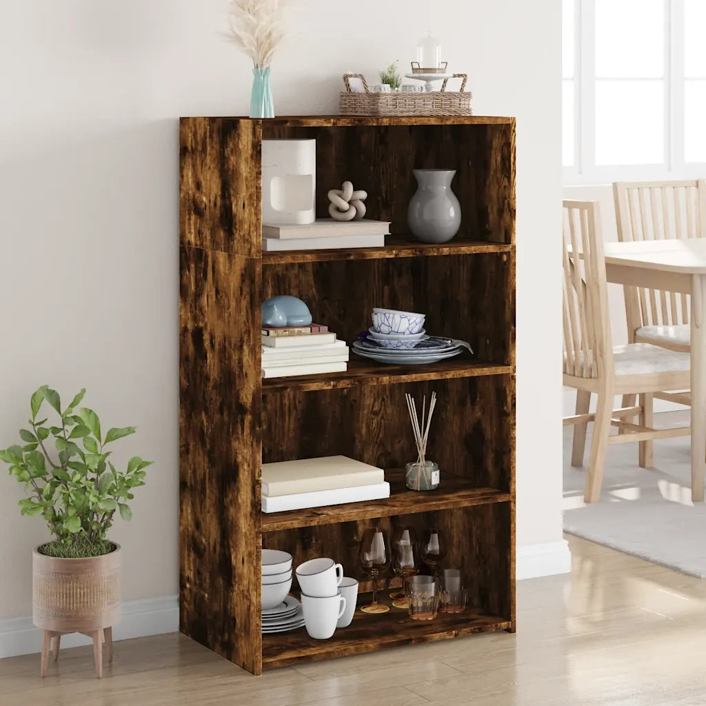 Credenza | Madia | Buffet da pranzo | Armadio da pranzo Rovere Fumo 70x41x124 cm in Legno Multistrato