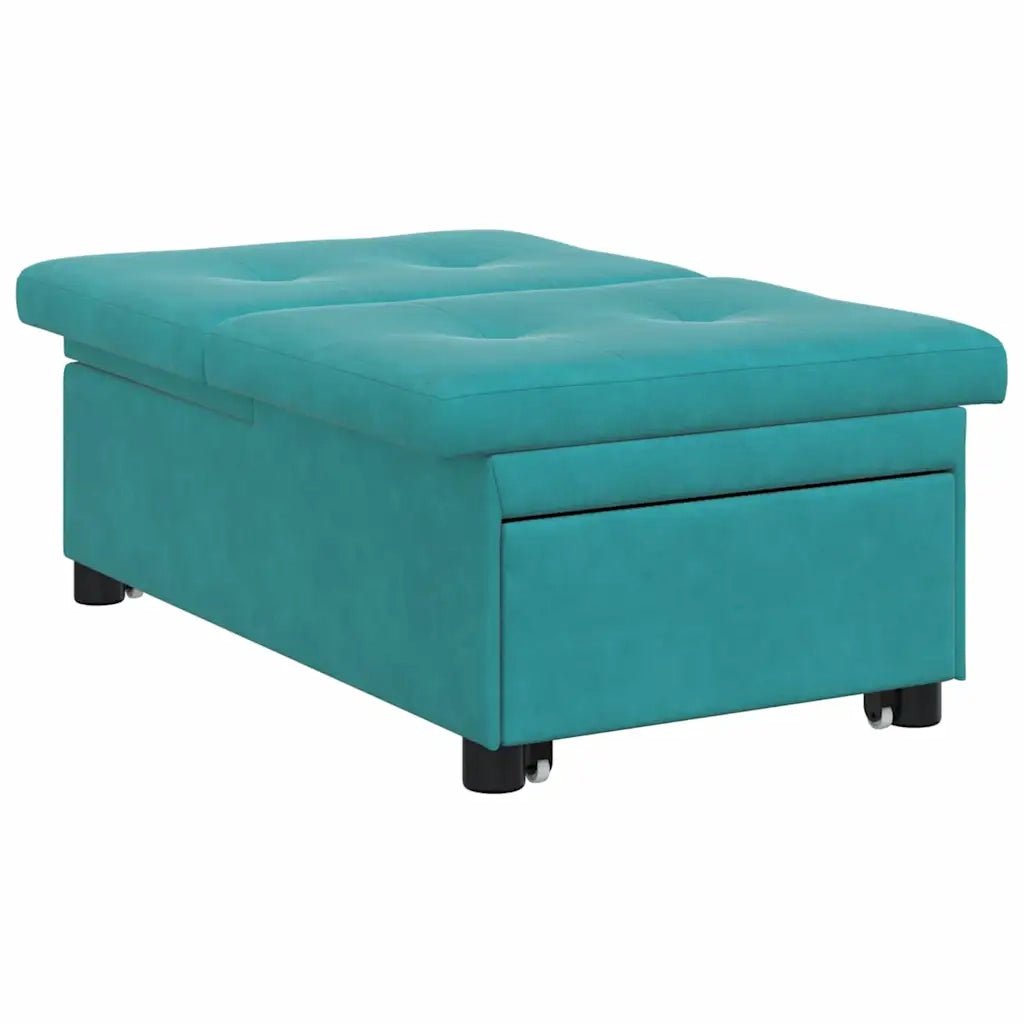 vidaXL Divano Letto Turchese 67 x 194 x 38 cm Velluto