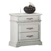 Comodino 3 cassetti laccato bianco l.57 p.38 h.66 - Mobili 2G