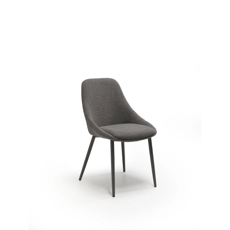 Sedia in tessuto easy-clean Gambe in metallo verniciato Kira 51cm X 59cm H 85cm Stones